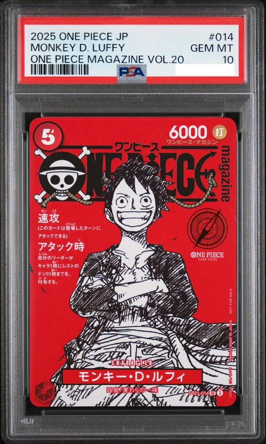 Monkey D. Luffy #014 - One Piece Magazine Vol. 20 (JP) - PSA 10 GEM MT